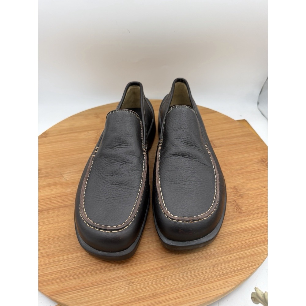 Donald J Pliner Sport Men‎ Loafers Brown Leather Slip On Moc Toe Shoes Italy 9